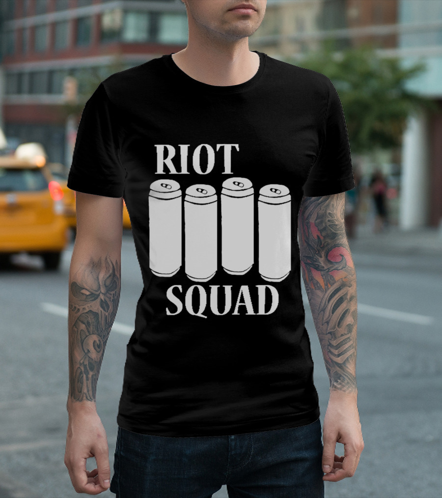Riot Squad Beer Can Four Pack T-Shirt