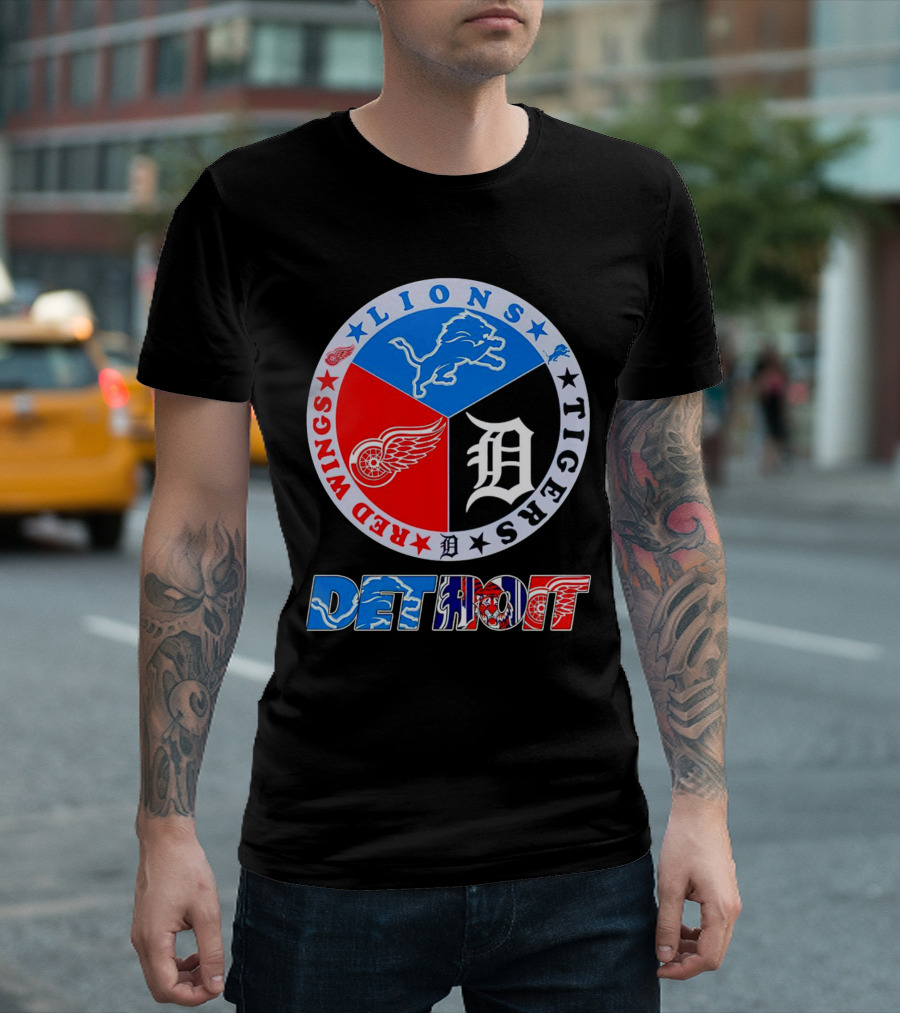 Detroit Red Wings Lions Tigers Logo Detroit T-Shirt