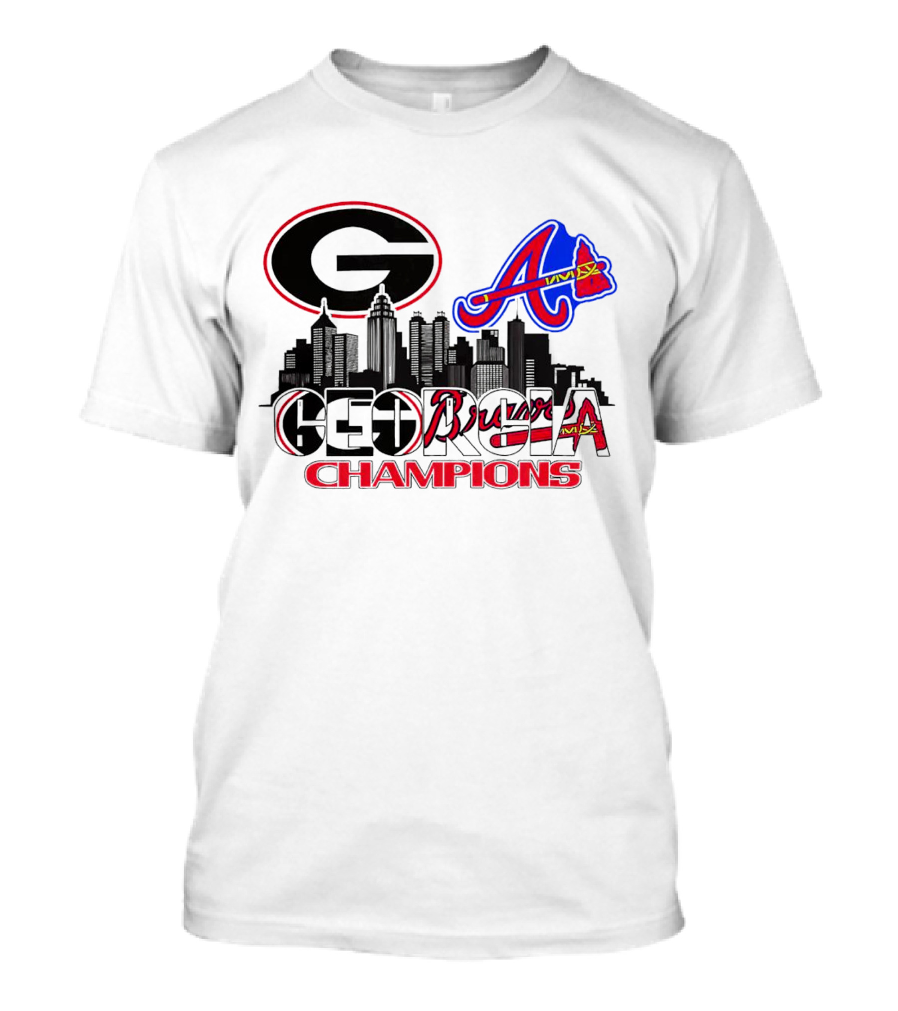 Georgia UGA Bulldogs Braves Champions Celebration City T-Shirt