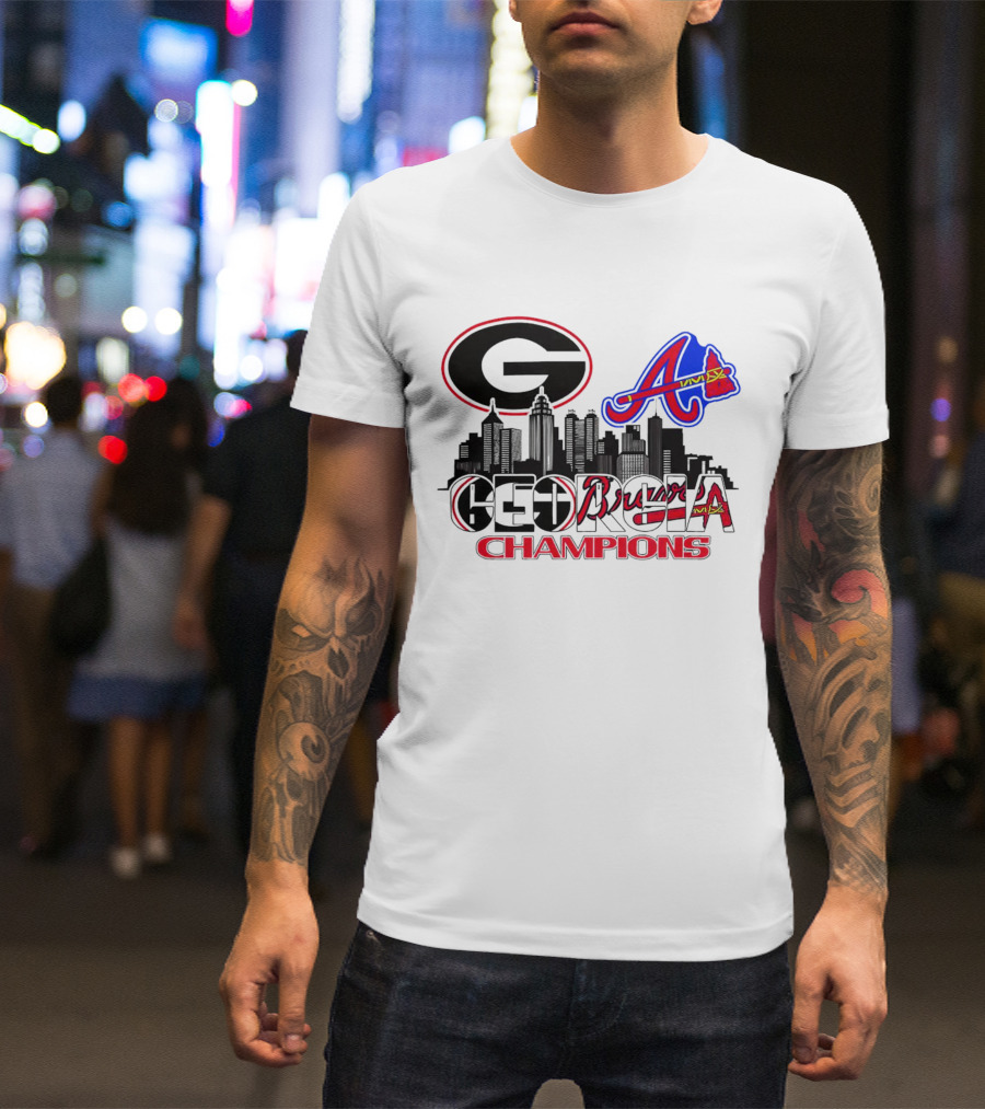Georgia UGA Bulldogs Braves Champions Celebration City T-Shirt
