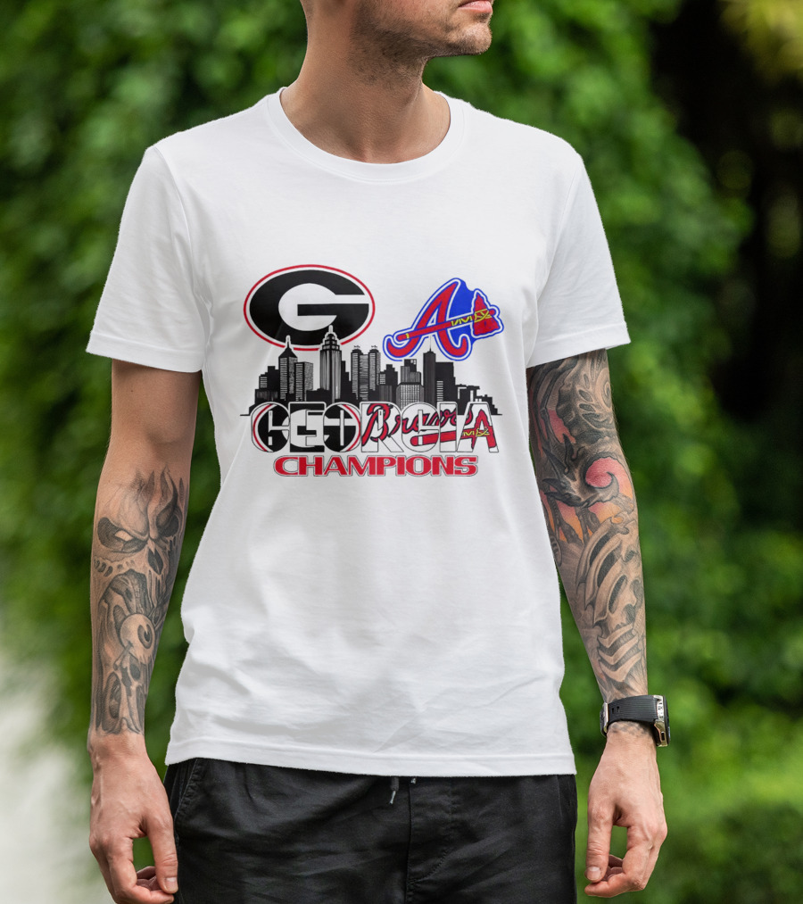 Georgia UGA Bulldogs Braves Champions Celebration City T-Shirt