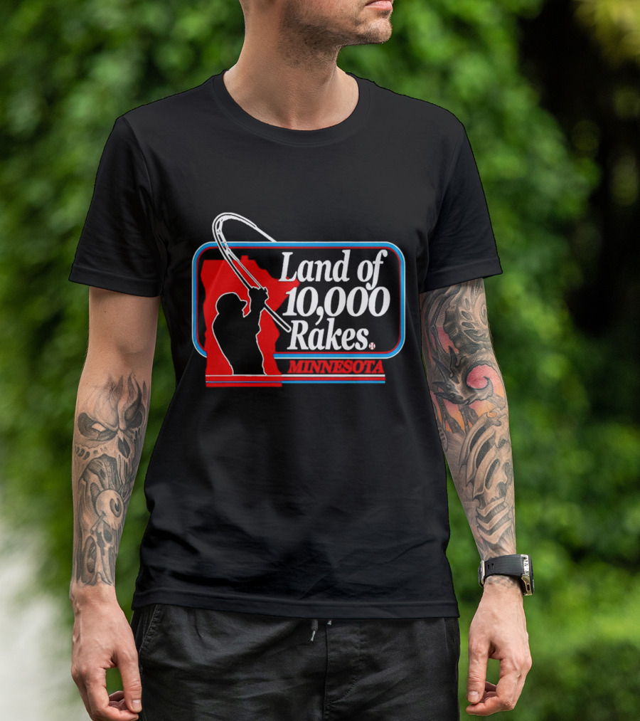 Land Of 10,000 Rakes Minnesota Fishing T-Shirt