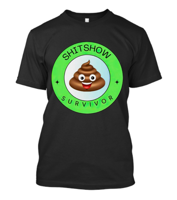 Shitshow Survivor Poop Emoji Circle Emblem T-Shirt