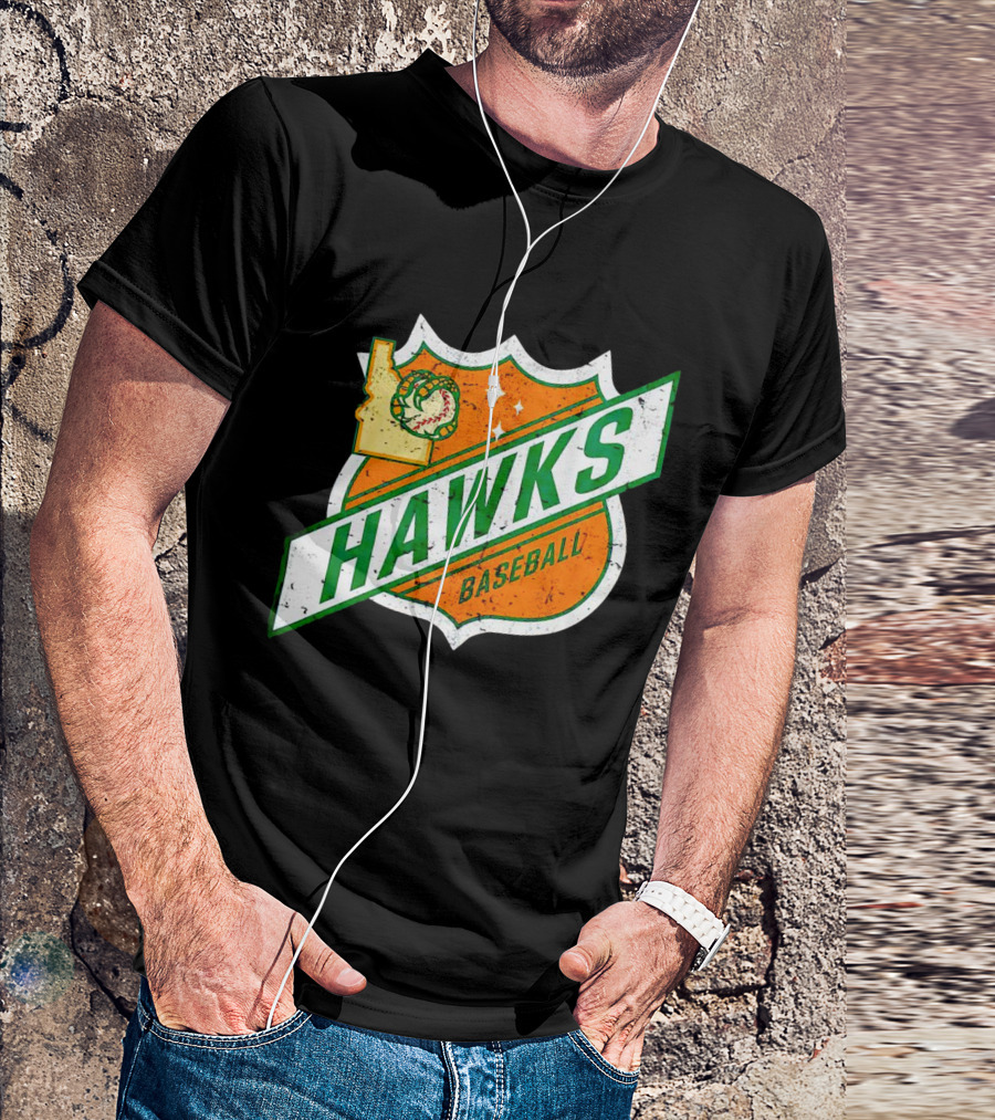 Hawks Baseball Idaho Highway Shield T-Shirt