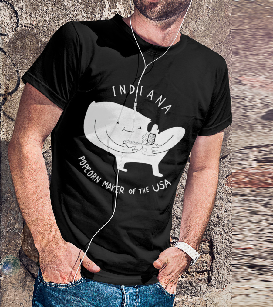 INDIANA Popcorn Maker Of The USA Cartoon Character T-Shirt