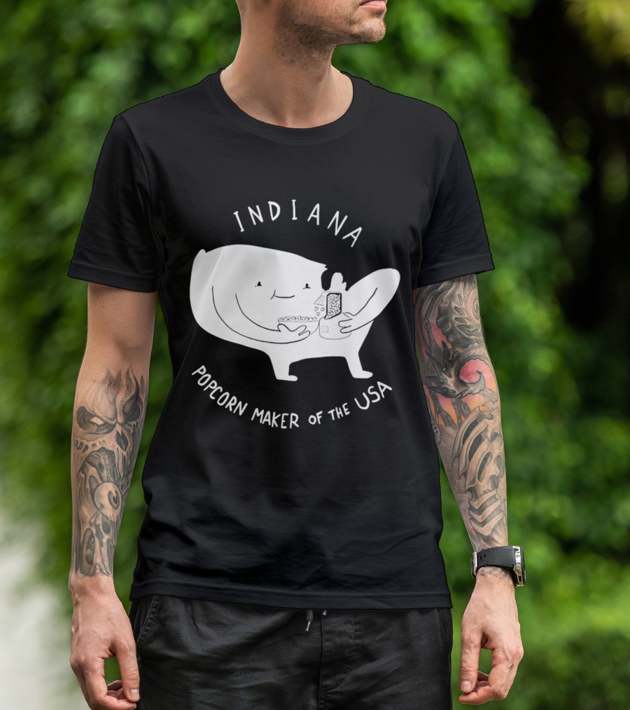 INDIANA Popcorn Maker Of The USA Cartoon Character T-Shirt