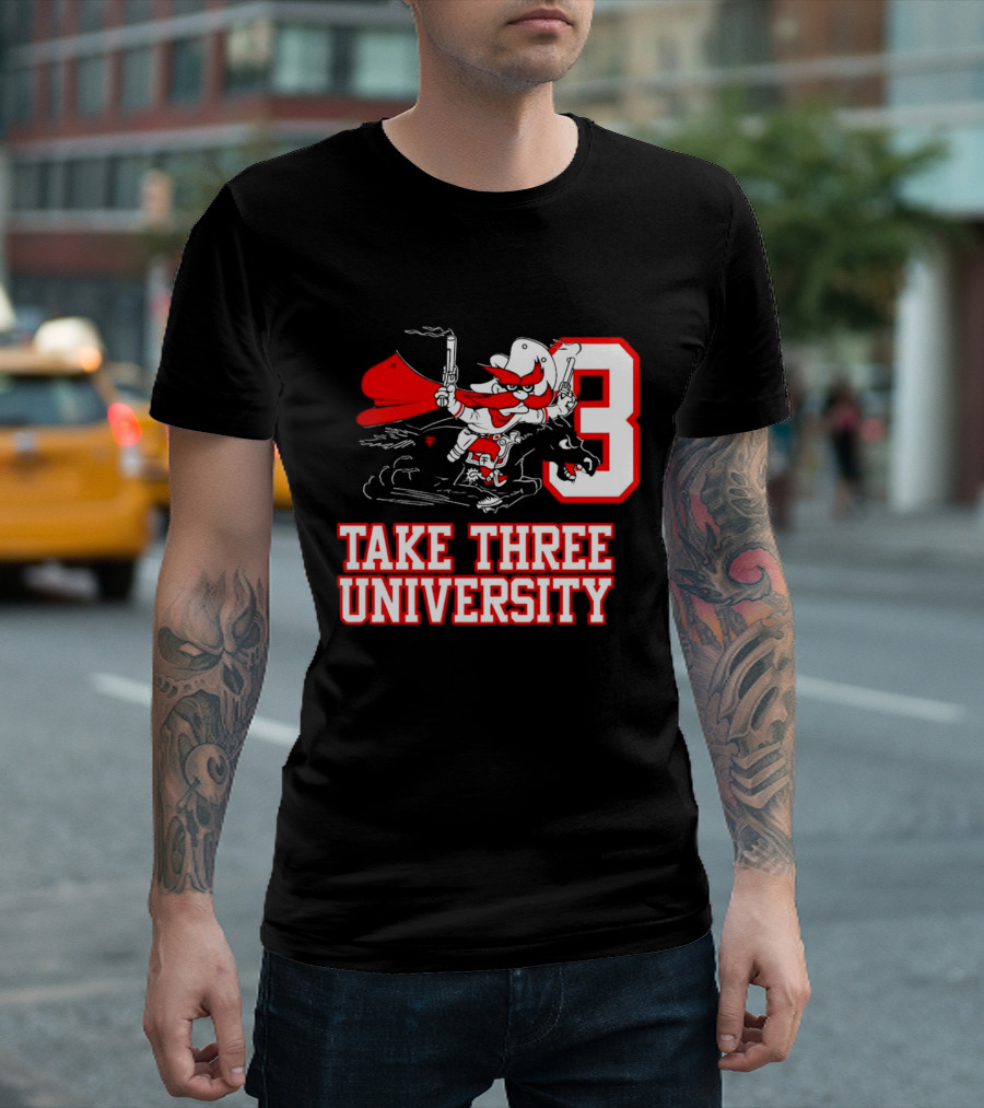 Joey Mcguire Take Three University Red Raider Character Number 3 T-Shirt