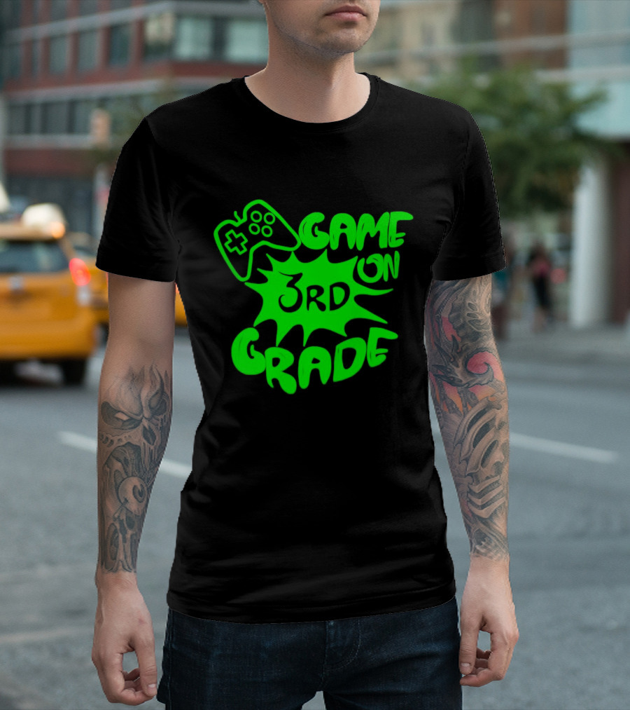 Game On 3rd Grade Gaming Controller Burst T-Shirt
