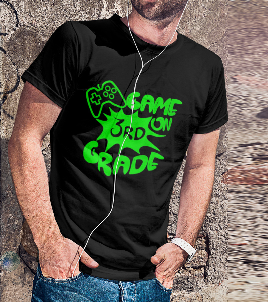 Game On 3rd Grade Gaming Controller Burst T-Shirt