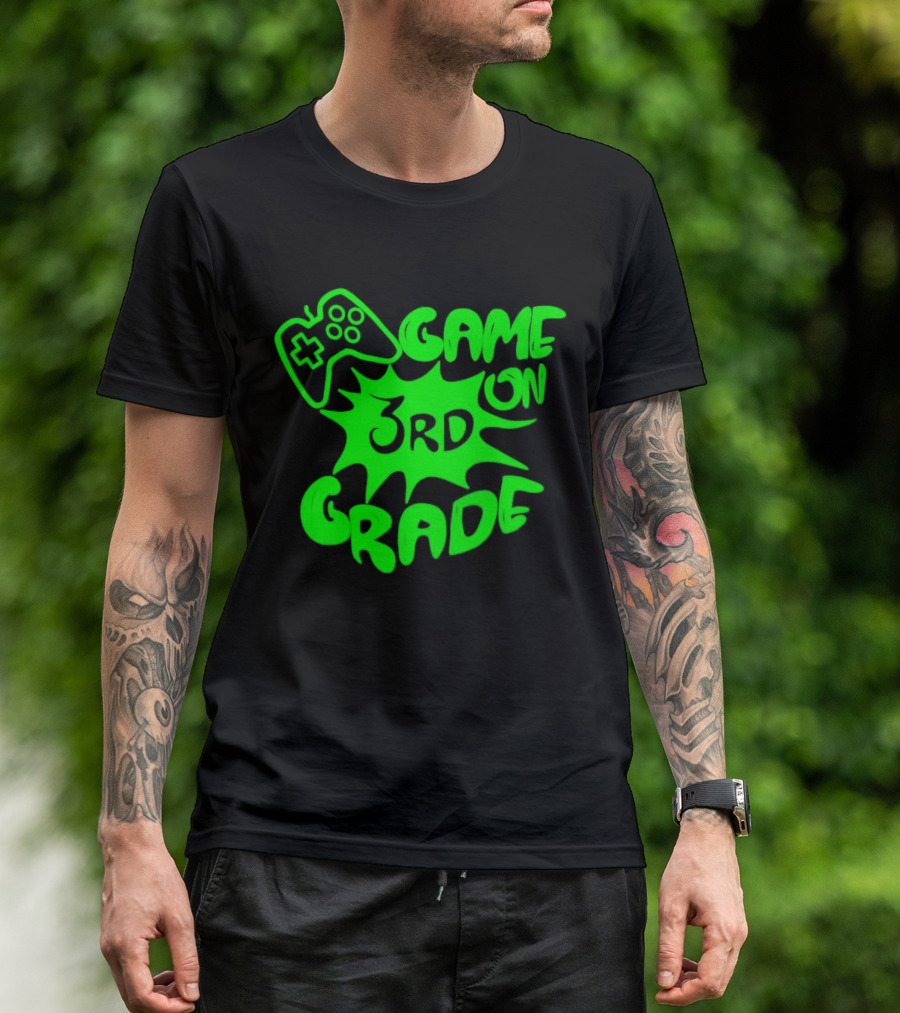 Game On 3rd Grade Gaming Controller Burst T-Shirt