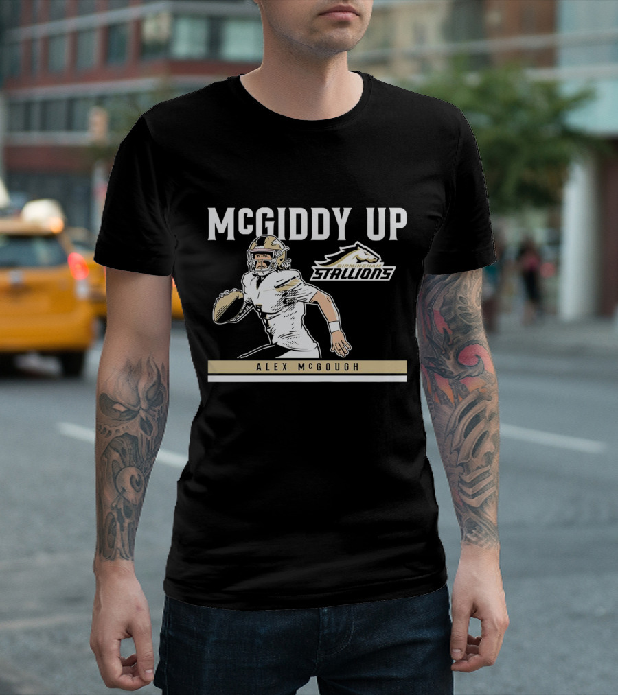 McGiddy Up Birmingham Stallions Alex McGough T-Shirt