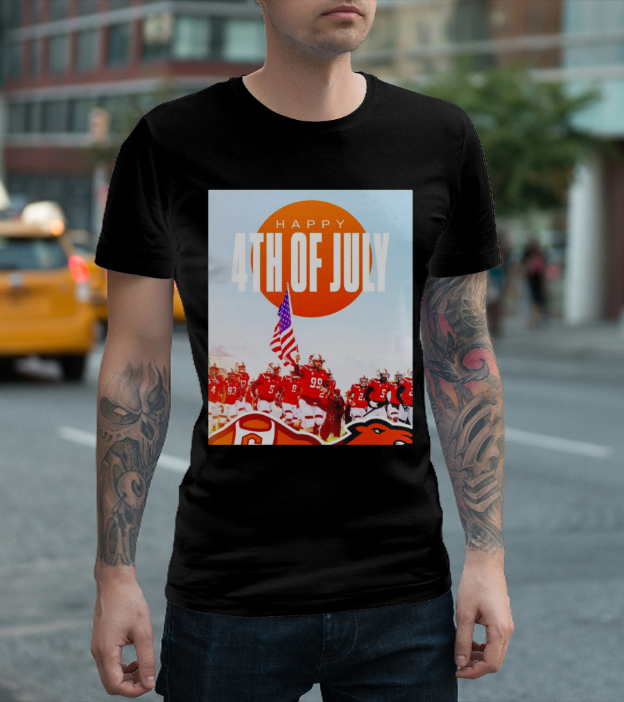 Happy 4th of July Campbell Fighting Camels Football Team T-Shirt