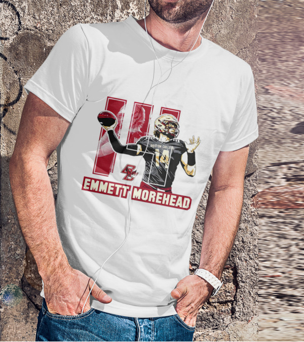 Emmett Morehead Boston College Eagles NCAA Football Caricature Quarterback Number 14 T-Shirt
