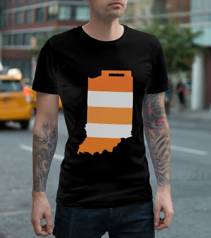 Indiana Under Construction Traffic Barrel Shape T-Shirt