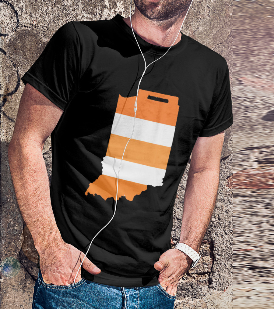 Indiana Under Construction Traffic Barrel Shape T-Shirt