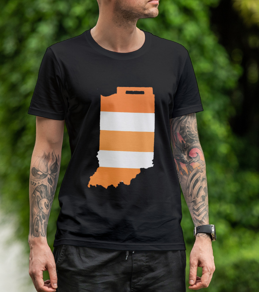 Indiana Under Construction Traffic Barrel Shape T-Shirt