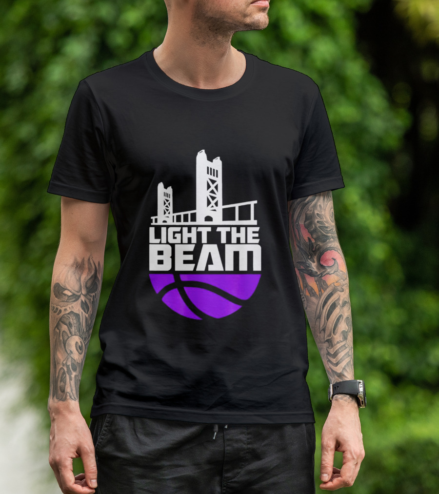 Light The Beam Sacramento Kings Skyline Basketball T-Shirt