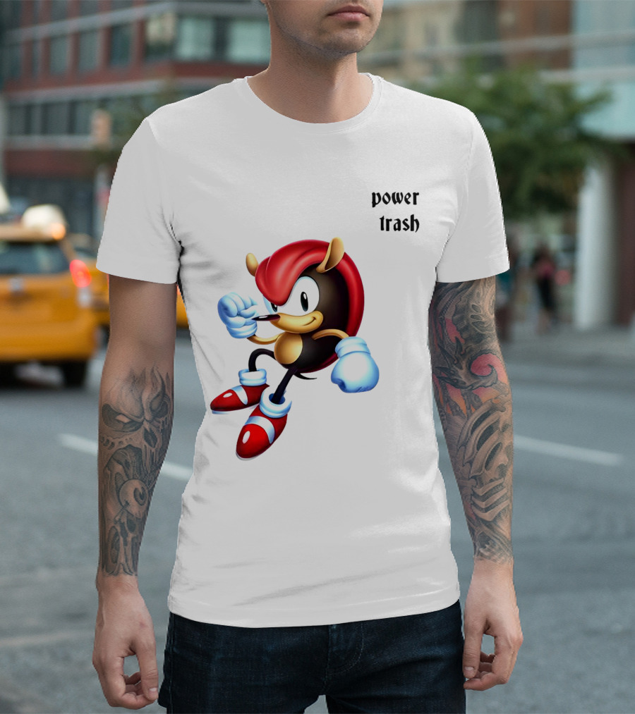 Mighty the Armadillo Power Trash Fist Ready T-Shirt