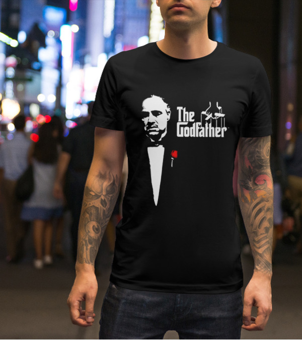 The Godfather Don Corleone Iconic Puppet Strings Red Rose T-Shirt