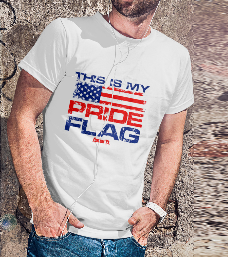 This Is My Pride Flag Cousin T’s American Flag Text T-Shirt