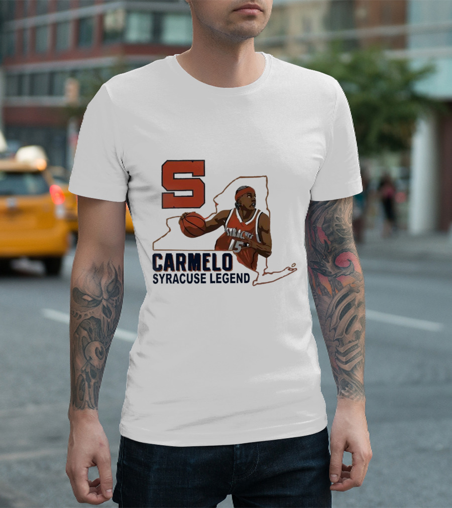 Carmelo Anthony Syracuse Legend Basketball Orange Number 15 T-Shirt