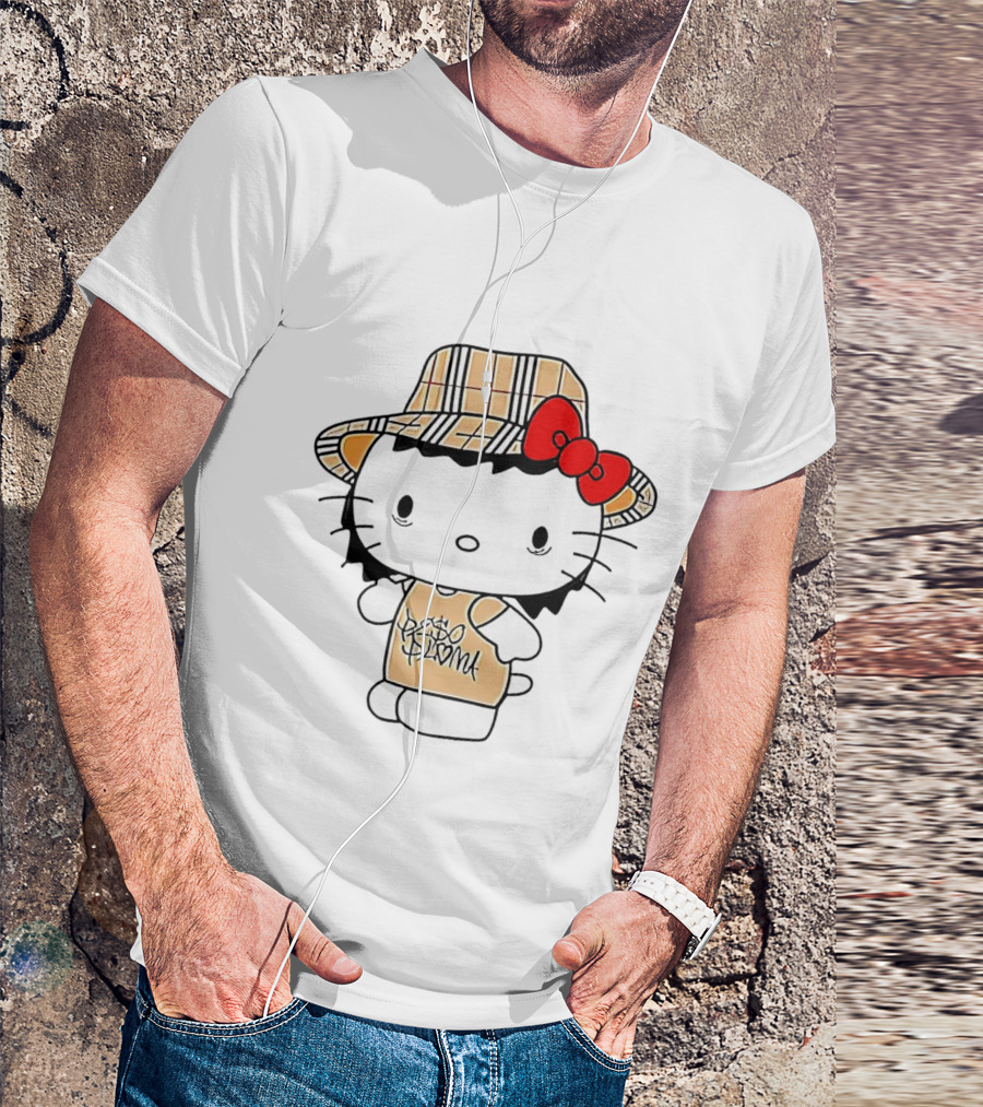 Peso Pluma Hello Kitty Plaid Hat Red Bow T-Shirt