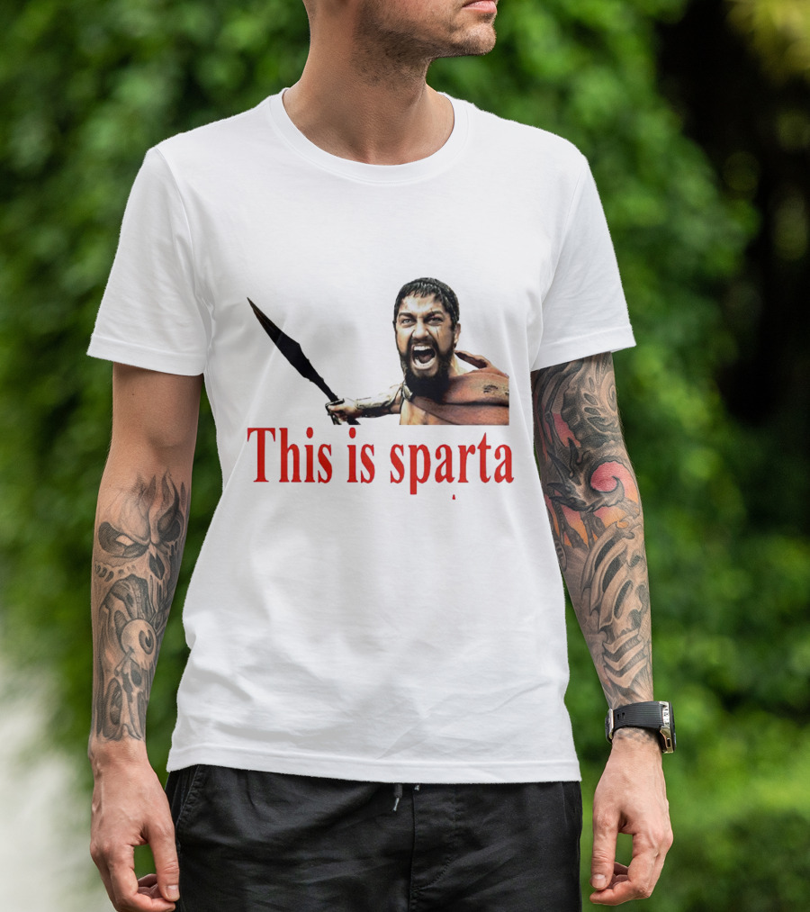 This Is Sparta Gerard Butler 300 Movie Scene Iconic Shout T-Shirt