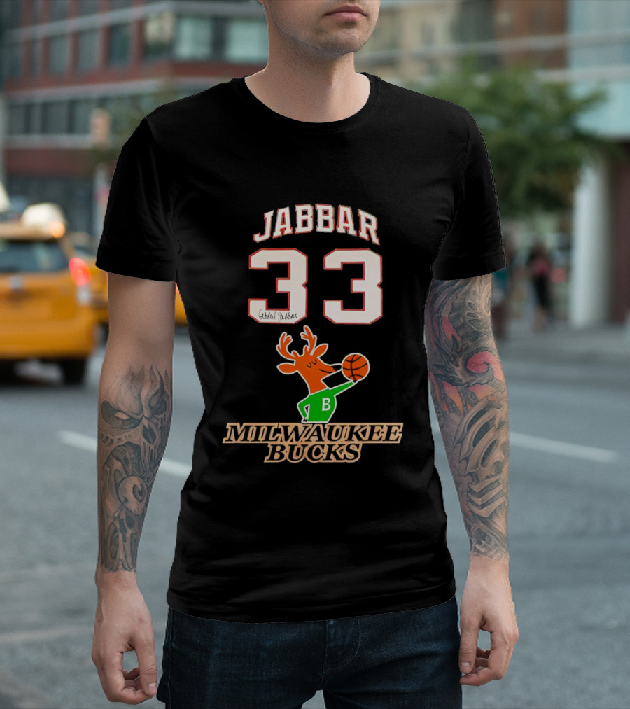 Jabbar 33 Mitchell And Ness Milwaukee Bucks T-Shirt