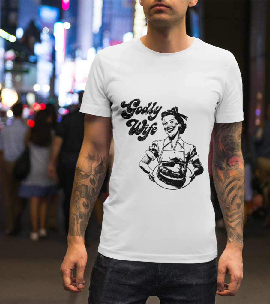 Godly Wife Retro Baking Housewife T-Shirt