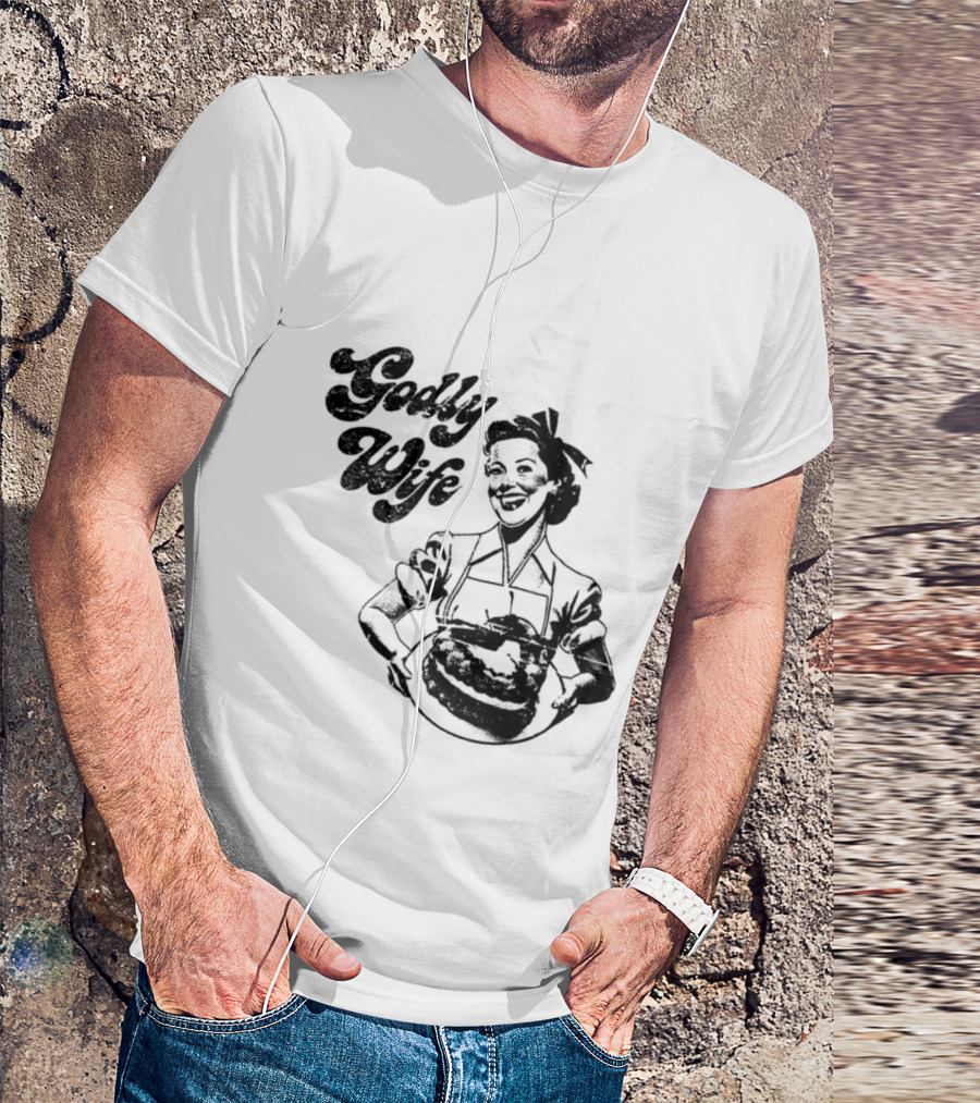 Godly Wife Retro Baking Housewife T-Shirt