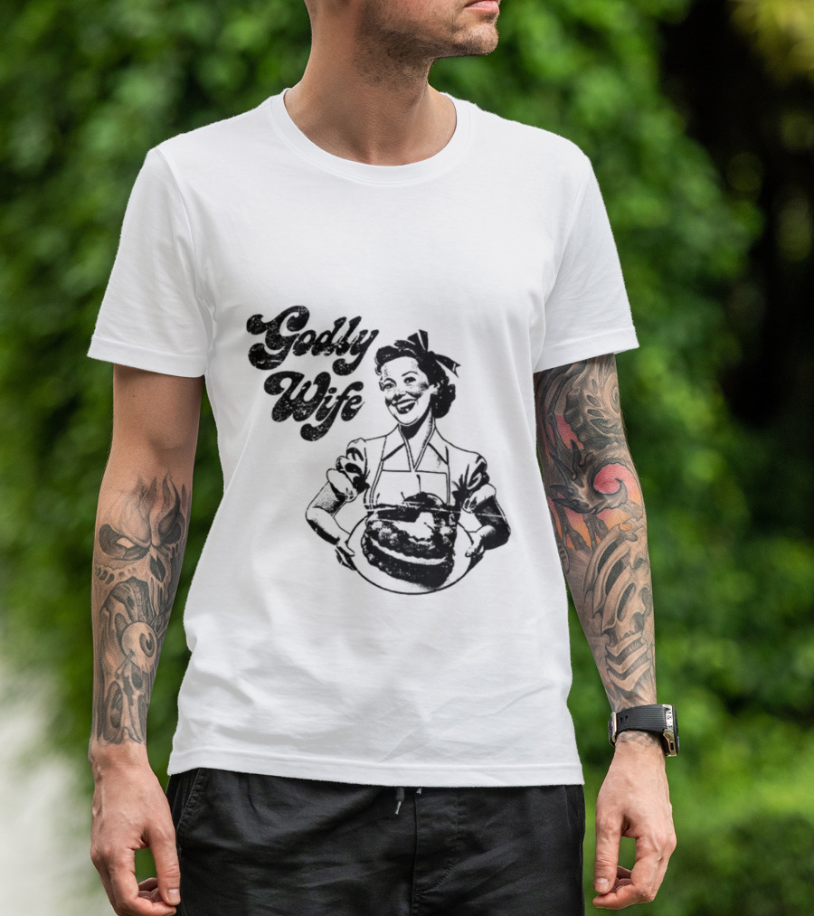 Godly Wife Retro Baking Housewife T-Shirt
