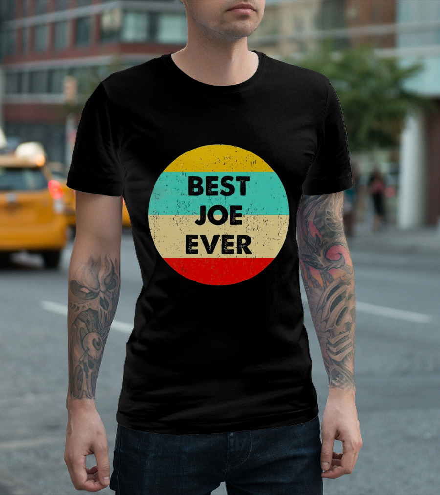 Best Joe Ever Vintage Distressed Retro Circle T-Shirt
