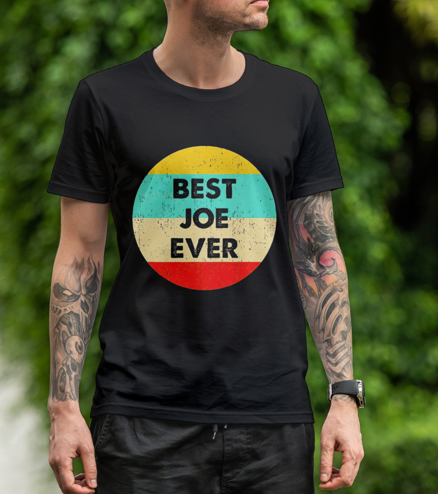 Best Joe Ever Vintage Distressed Retro Circle T-Shirt