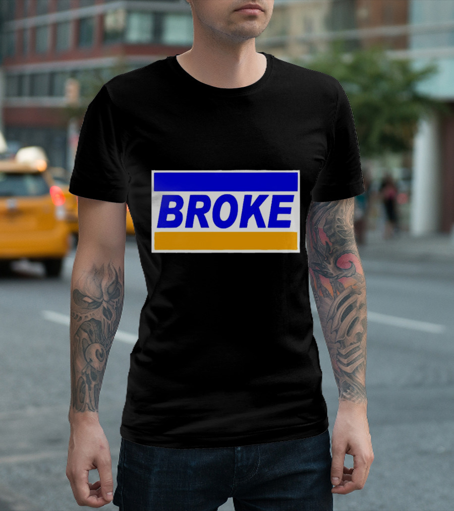 Broke Blue Orange Card Inspired Humor T-Shirt