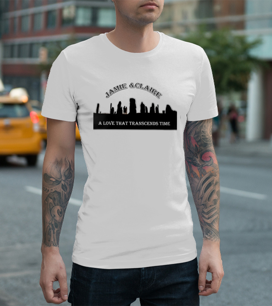 Jamie and Claire A Love That Transcends Time Stone Circle T-Shirt