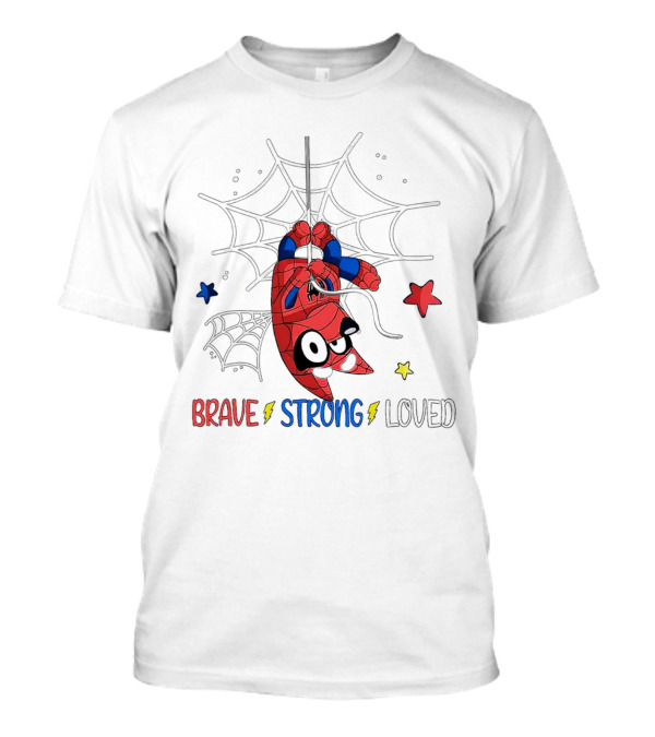 Brave Strong Loved Spider Superhero Dog Web Stars T-Shirt