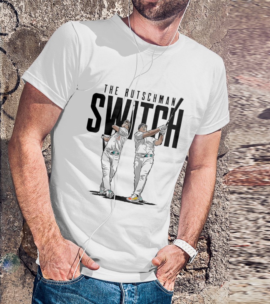 The Rutschman Switch - Baltimore Orioles Player Dual Batting T-Shirt