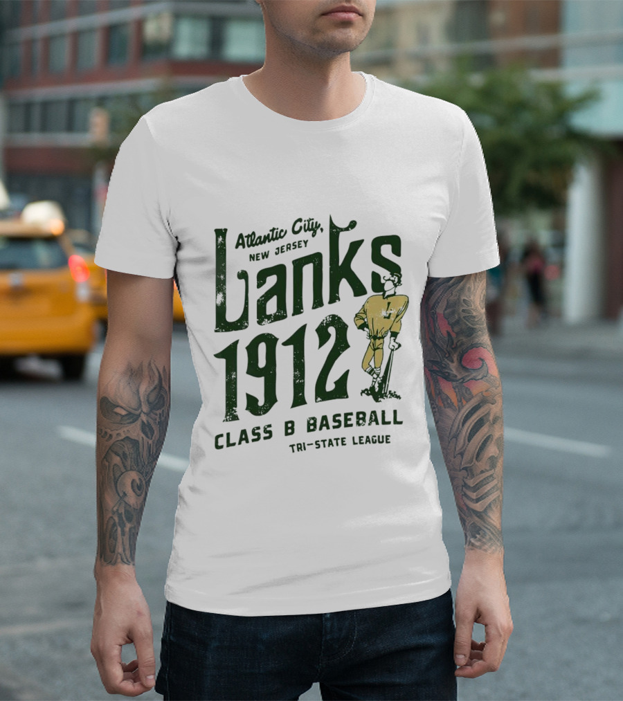 Atlantic City Lanks 1912 New Jersey Class B Baseball Tri-State League T-Shirt