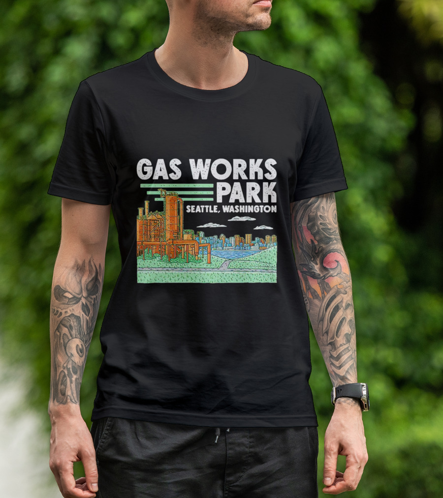Gas Works Park Seattle Washington Industrial Landmark Skyline T-Shirt
