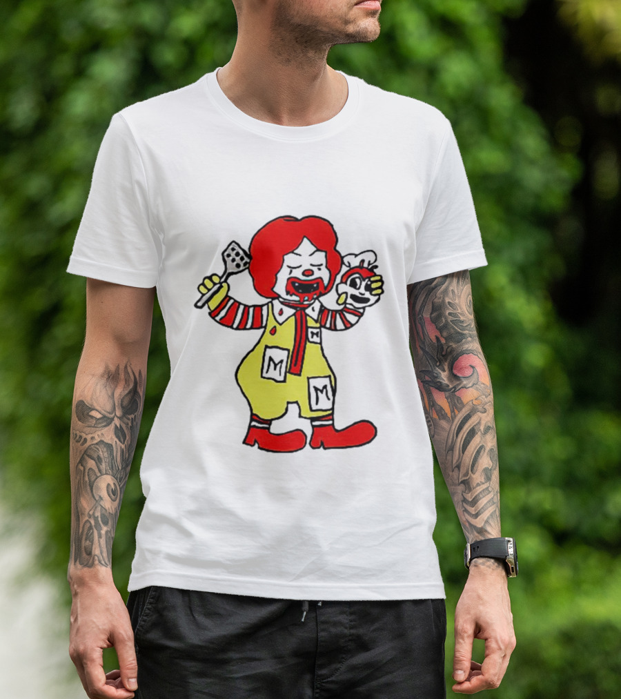 Mcdonalds X Jollibee Horror Crossover Halloween Mashup Character T-Shirt
