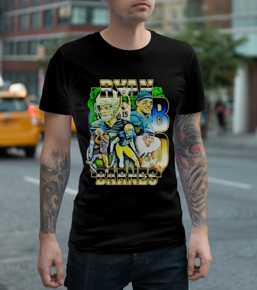 Ryan Barnes Notre Dame Fighting Irish Football Collage Vintage T-Shirt