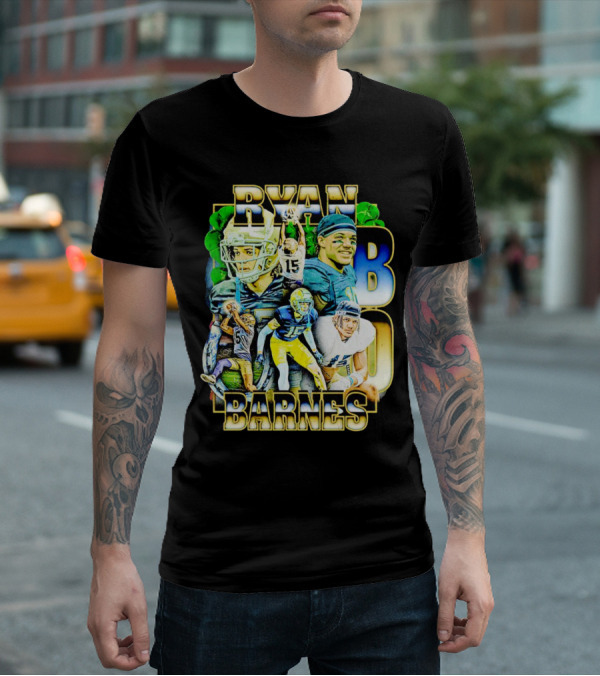 Ryan Barnes Notre Dame Fighting Irish Football Collage Vintage T-Shirt