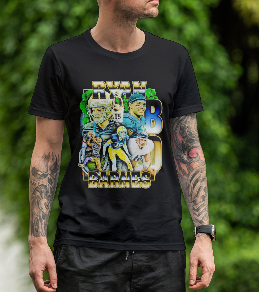 Ryan Barnes Notre Dame Fighting Irish Football Collage Vintage T-Shirt
