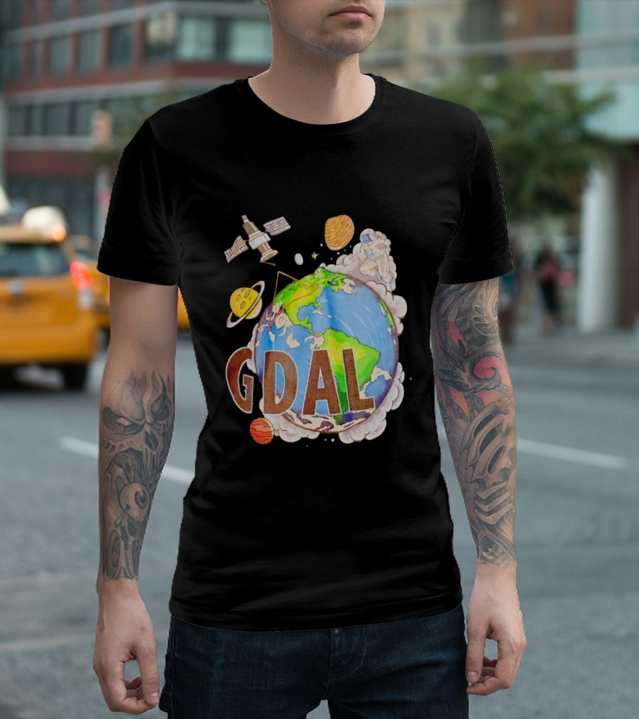 GDAL Astronaut Exploring Planets Orbiting Earth T-Shirt