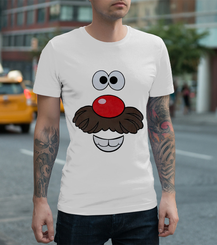 Mr. Potato Head Face Features Cartoon Eyes Nose Mouth T-Shirt