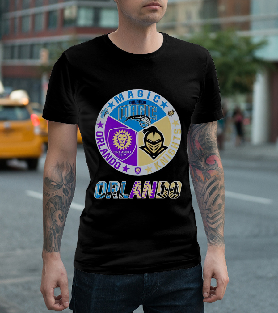 Orlando Magic Orlando City UCF Knights Stars Badge T-Shirt