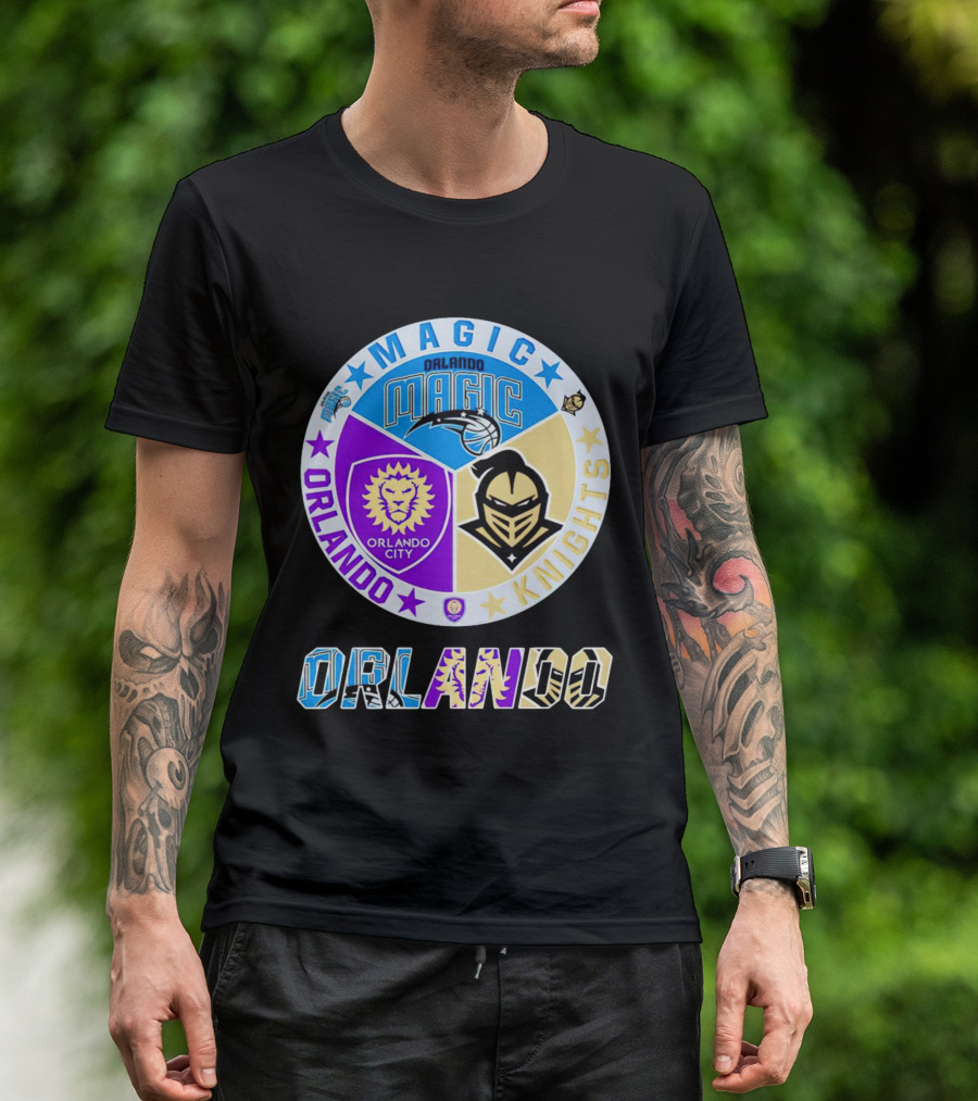 Orlando Magic Orlando City UCF Knights Stars Badge T-Shirt