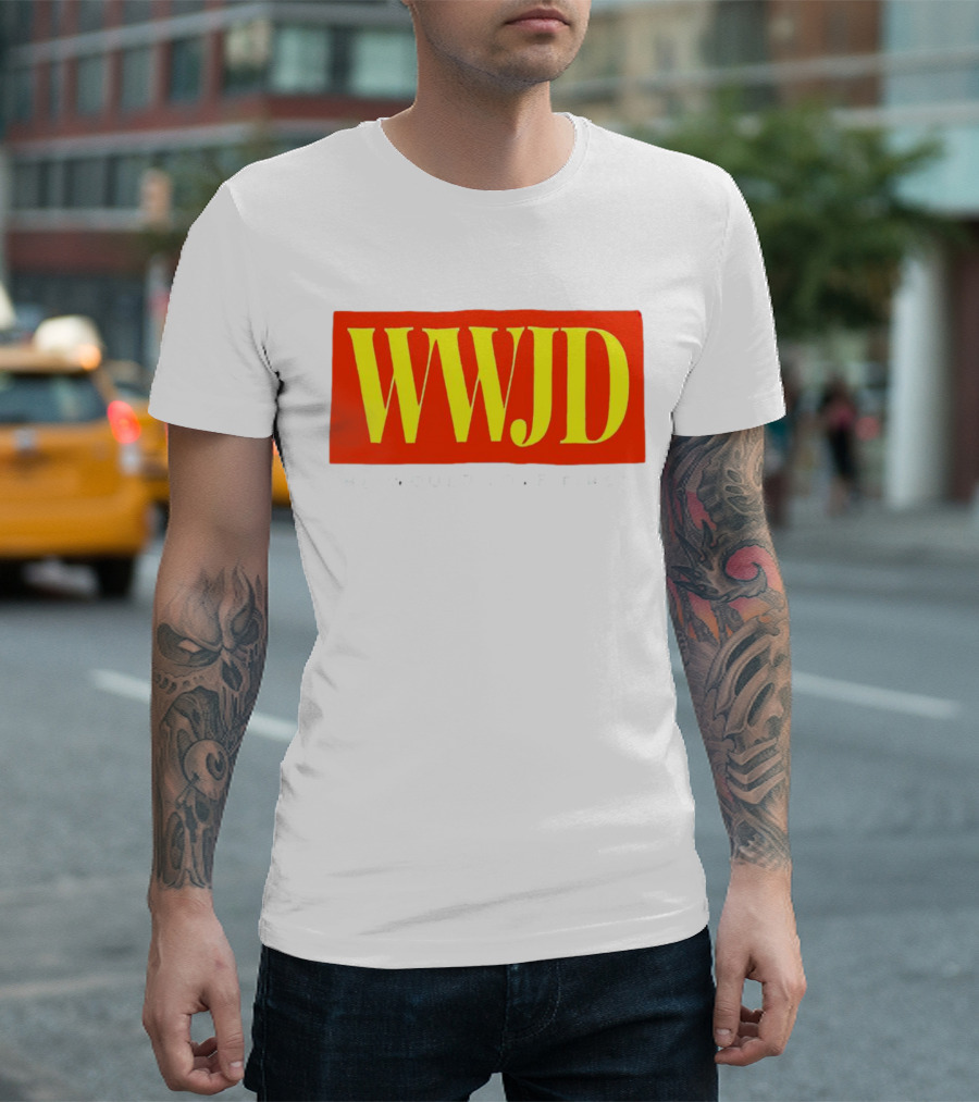WWJD He Would Love First Bold Red T-Shirt