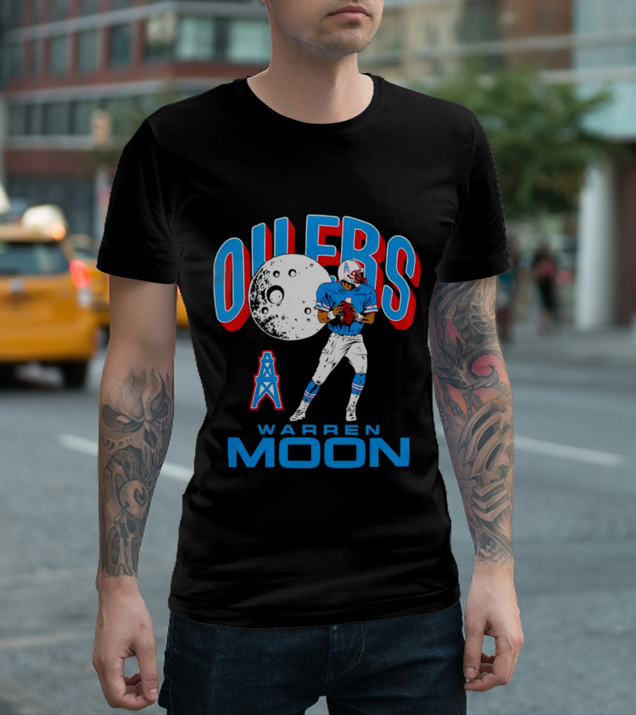Tennessee Titans Oilers Warren Moon Retro Football Legend T-Shirt