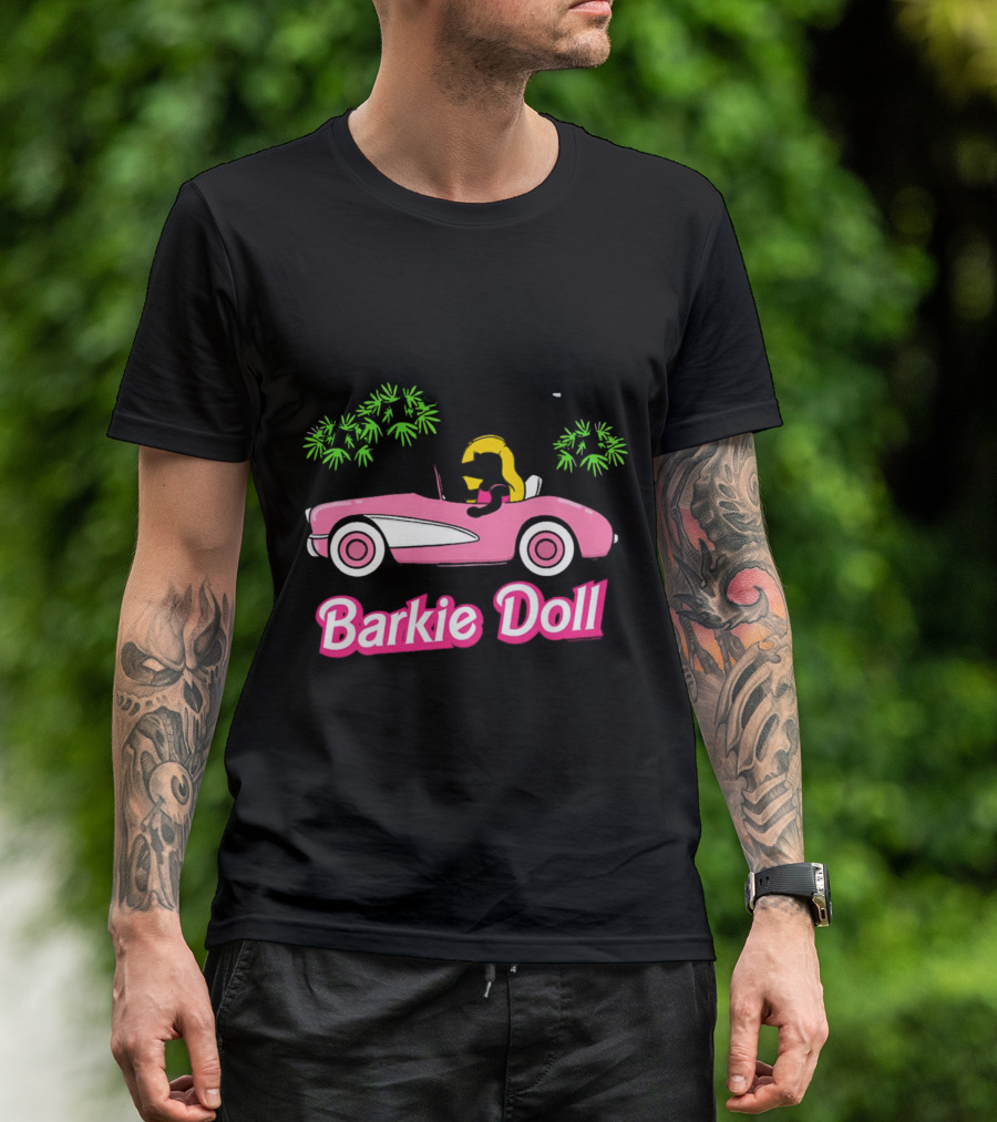 Barkie Doll Convertible Car Blonde Driver T-Shirt